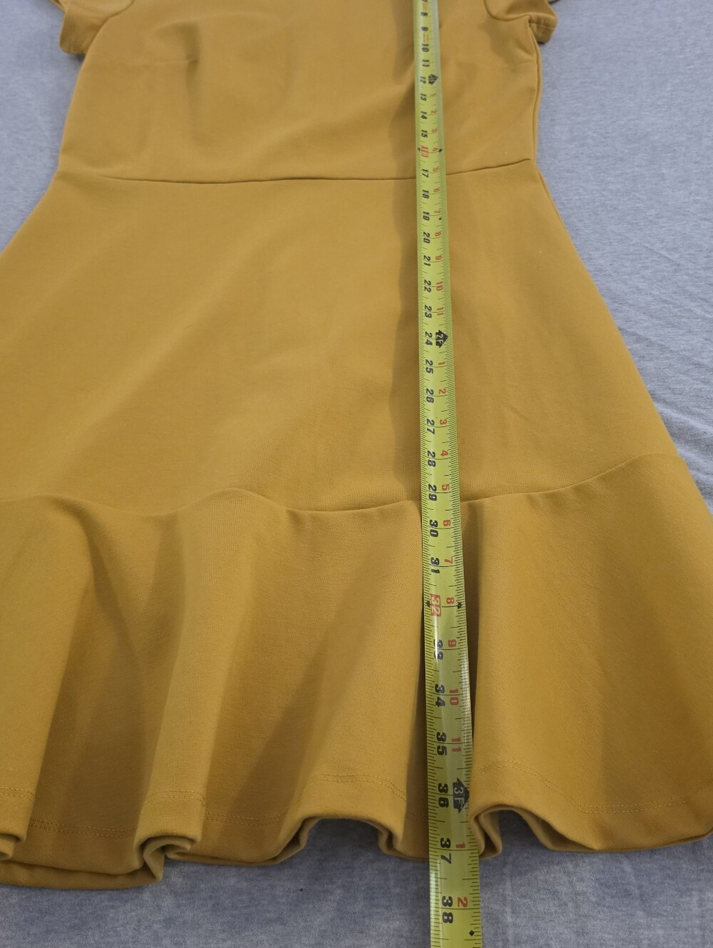 GAP Mustard Yellow Fit & Flare Mini Dress - Picture 8 of 8